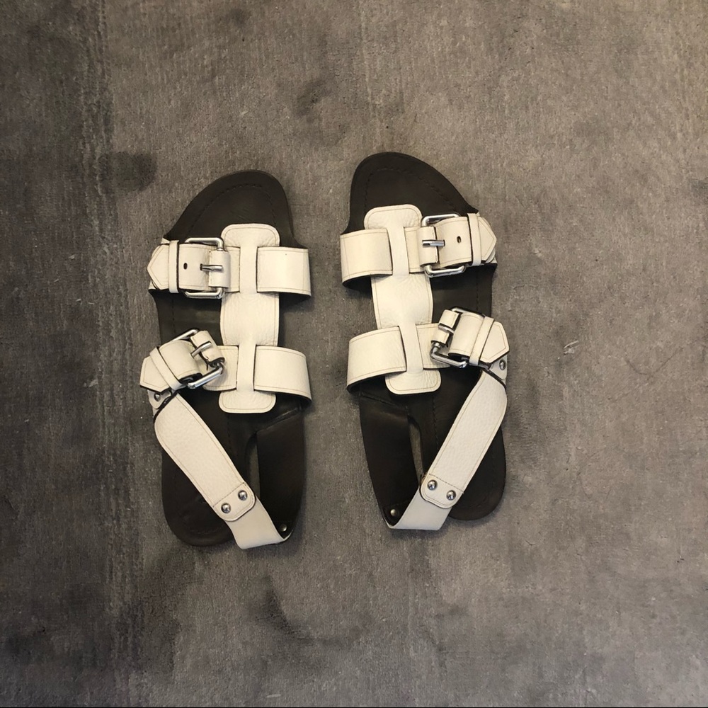 Theory white sandals in very good condition